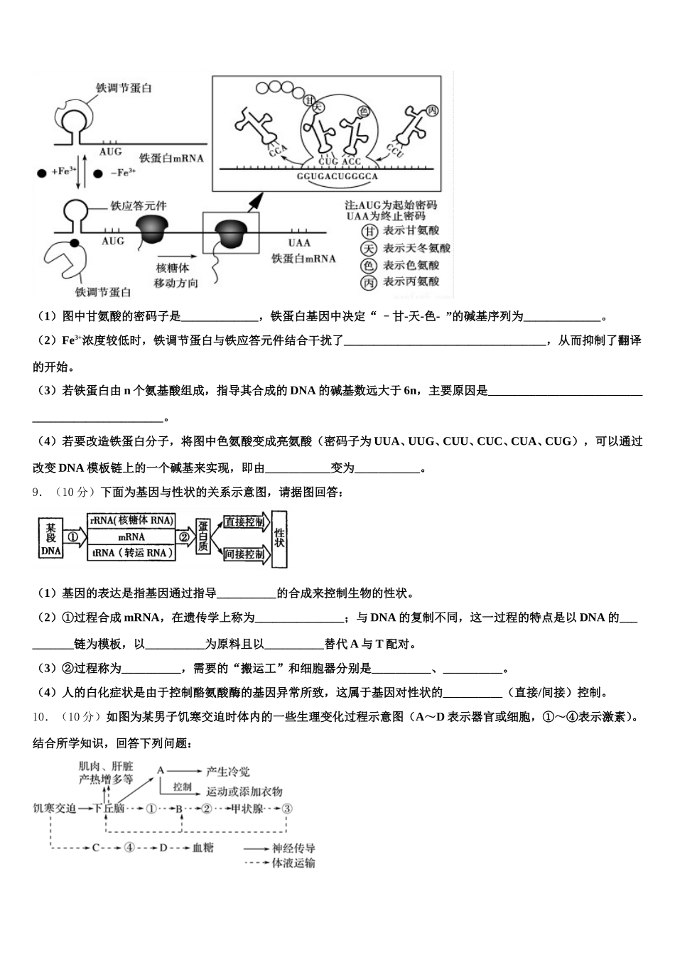 2024-2025学年广东省韶关市新丰县第一中学高一生物第二学期期末联考试题含解析_第3页