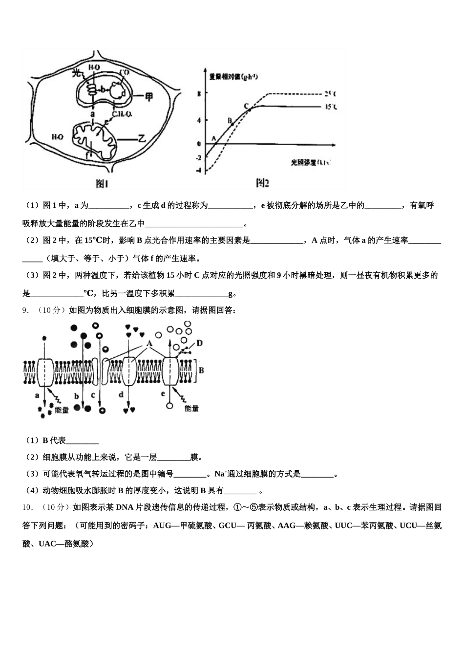 2025届广东省台山市华侨中学生物高一下期末质量跟踪监视模拟试题含解析_第3页
