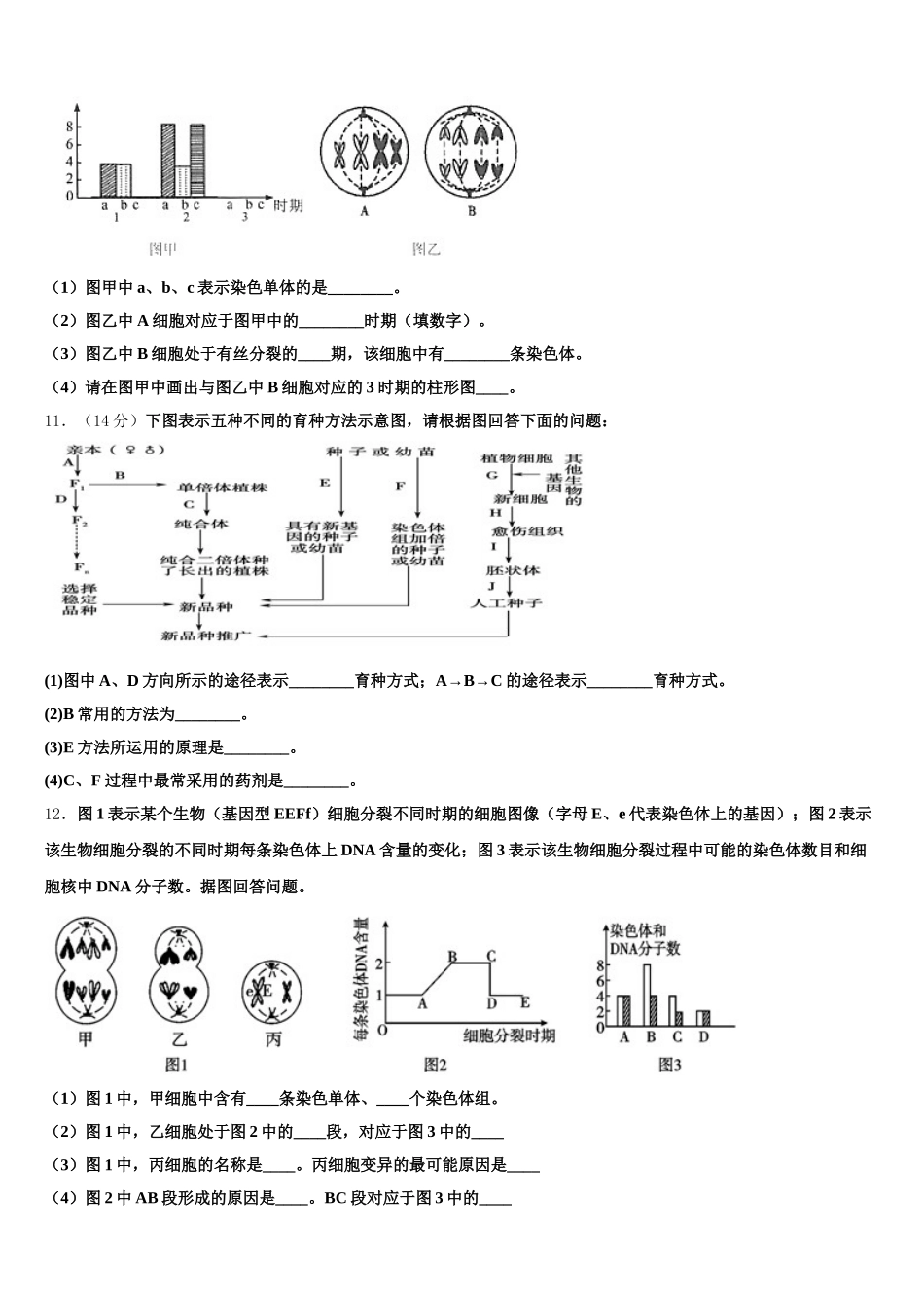 广东云浮一中2025届生物高一下期末质量检测模拟试题含解析_第3页