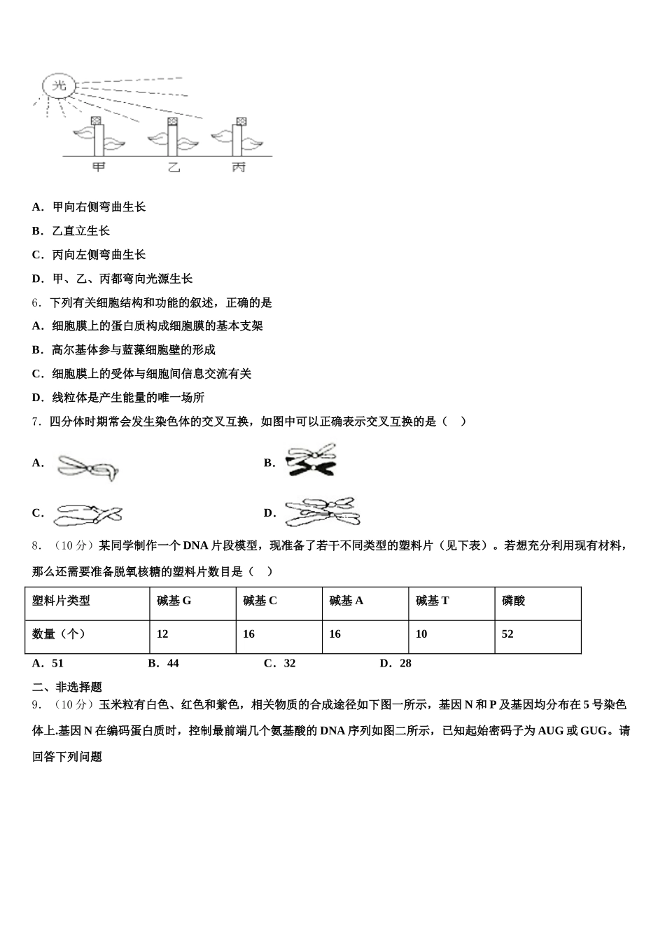 广东省揭阳、金中2025年高一生物第二学期期末学业质量监测模拟试题含解析_第2页