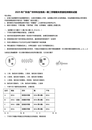 2025年广东省广州中科生物高一第二学期期末质量检测模拟试题含解析