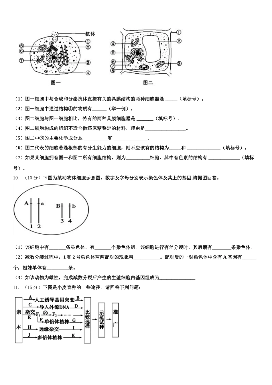 2024-2025学年广东省广州外国语学校生物高一第二学期期末学业质量监测试题含解析_第3页