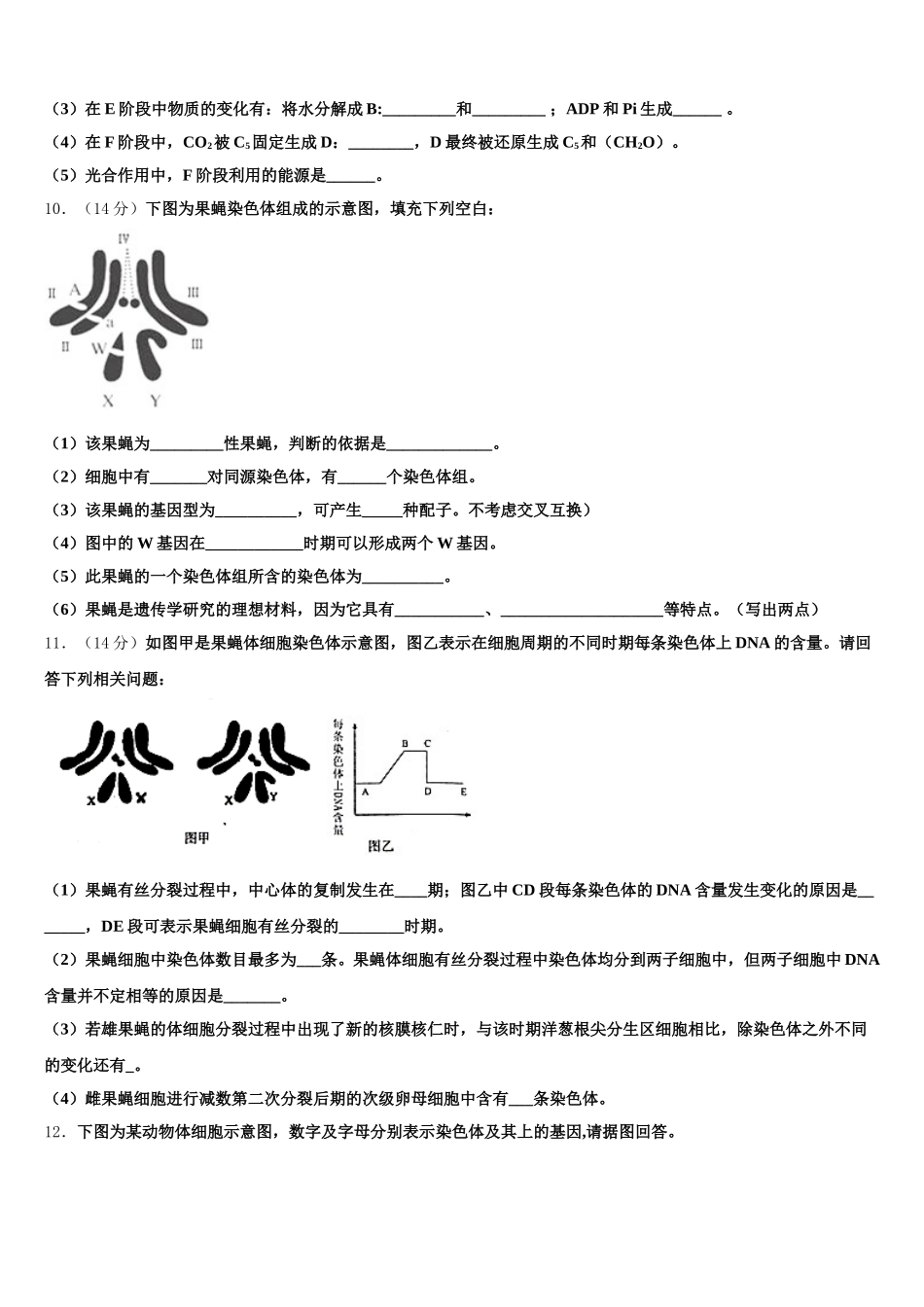 2025届广东省茂名市电白区生物高一下期末学业水平测试试题含解析_第3页