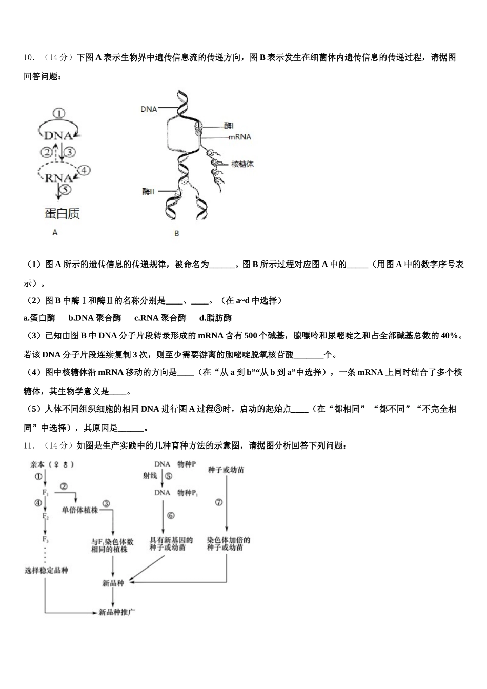 阳江市重点中学2024-2025学年生物高一第二学期期末检测试题含解析_第3页