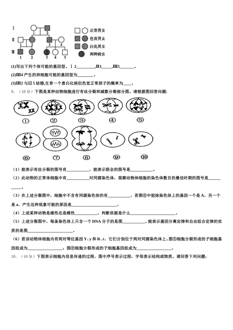 2025届广东省中山一中丰山学部生物高一下期末考试模拟试题含解析_第3页