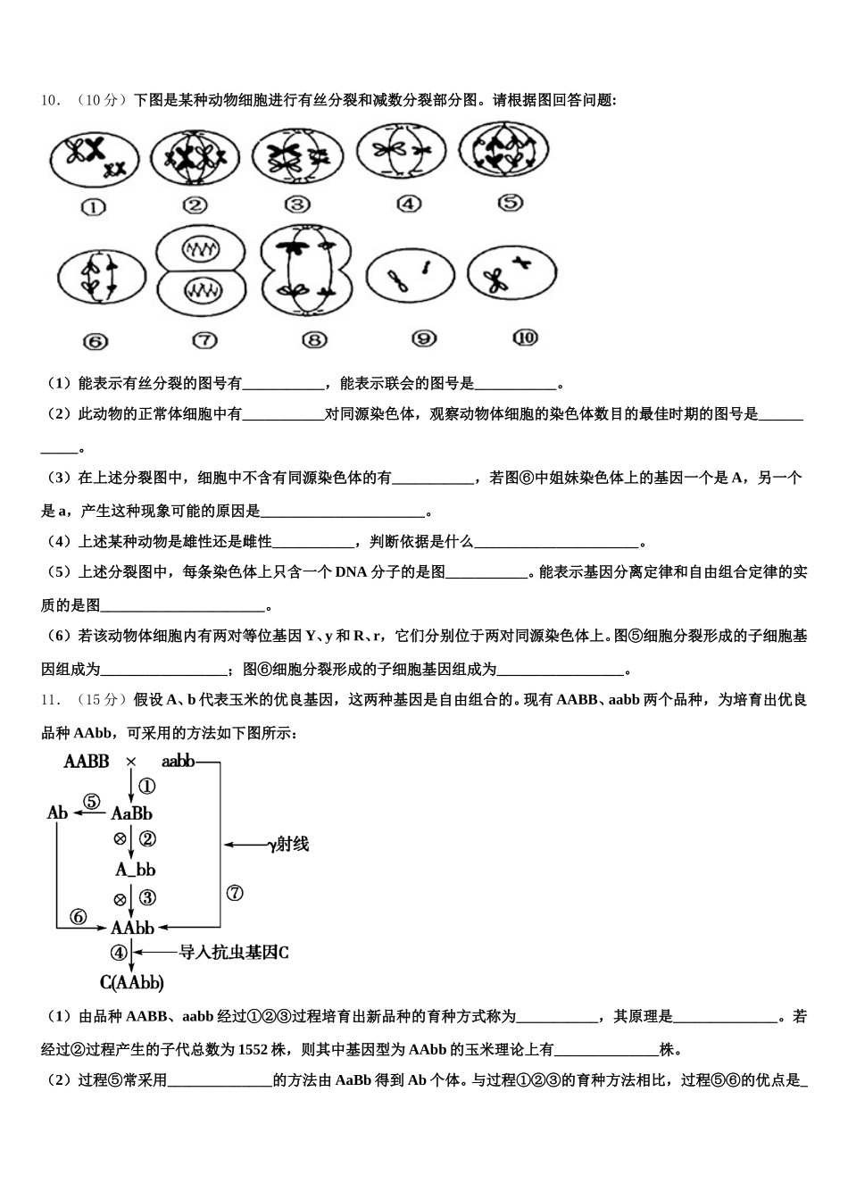广东省卓识教育深圳实验部2025届生物高一第二学期期末联考试题含解析_第3页