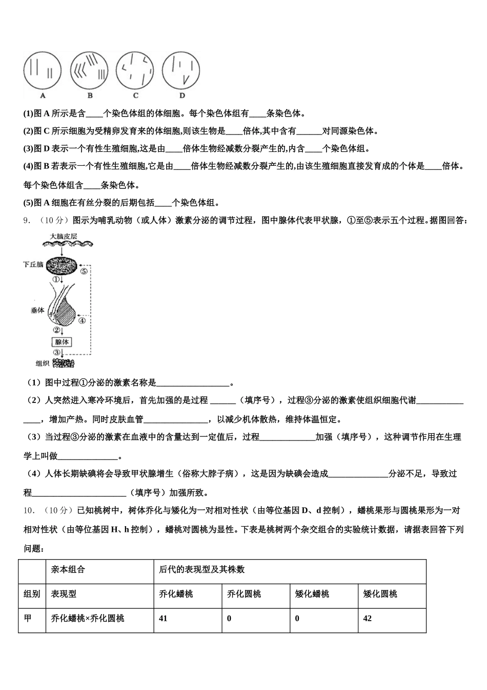 2025届广东省揭阳市惠来一中生物高一下期末调研试题含解析_第3页