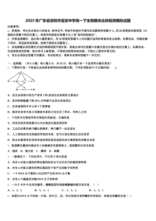 2025年广东省深圳市宝安中学高一下生物期末达标检测模拟试题含解析
