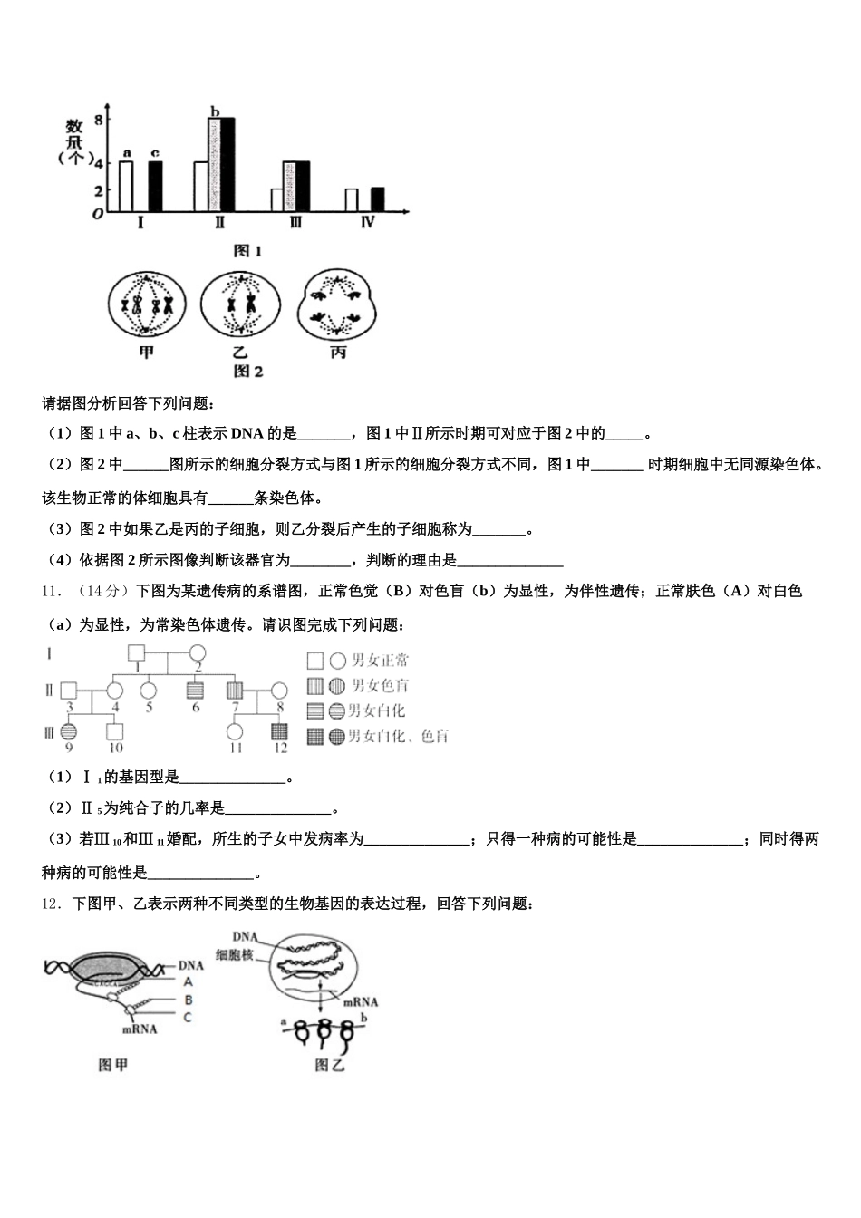 广东省东莞市北京师范大学石竹附属中学2024-2025学年高一下生物期末监测试题含解析_第3页