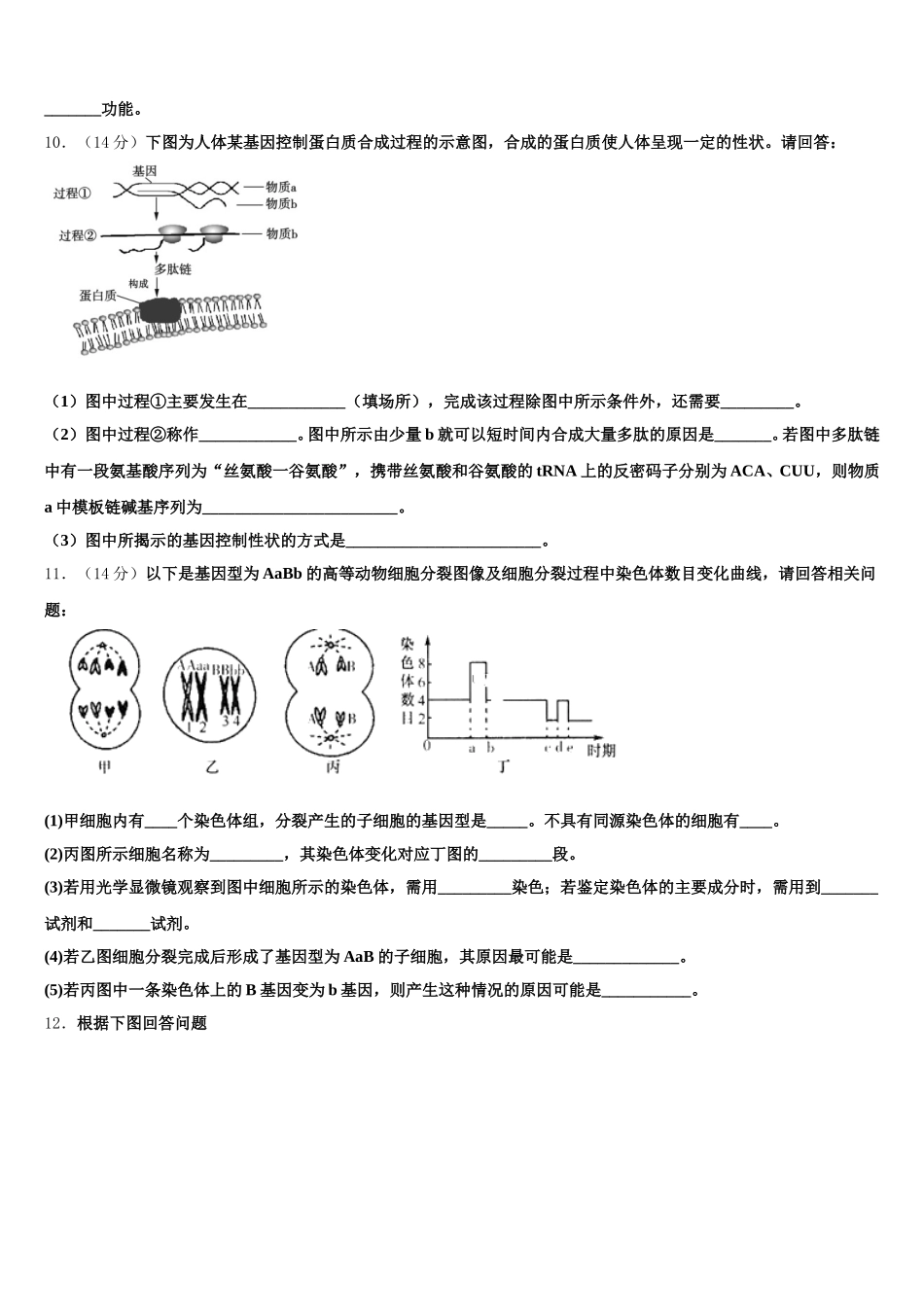2024-2025学年广东省粤西五校联考高一生物第二学期期末经典模拟试题含解析_第3页