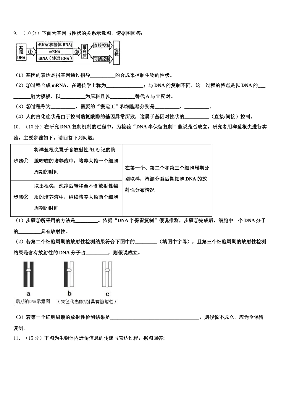 2025年广东省中山市纪念中学生物高一下期末复习检测试题含解析_第3页