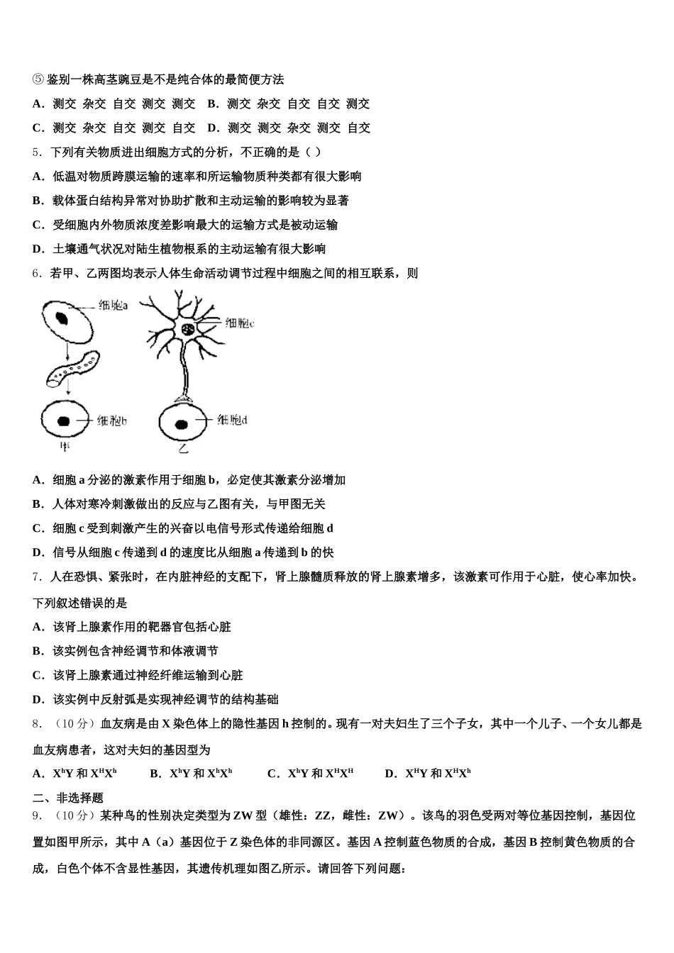 2025届广东省茂名市电白区高一下生物期末经典试题含解析_第2页