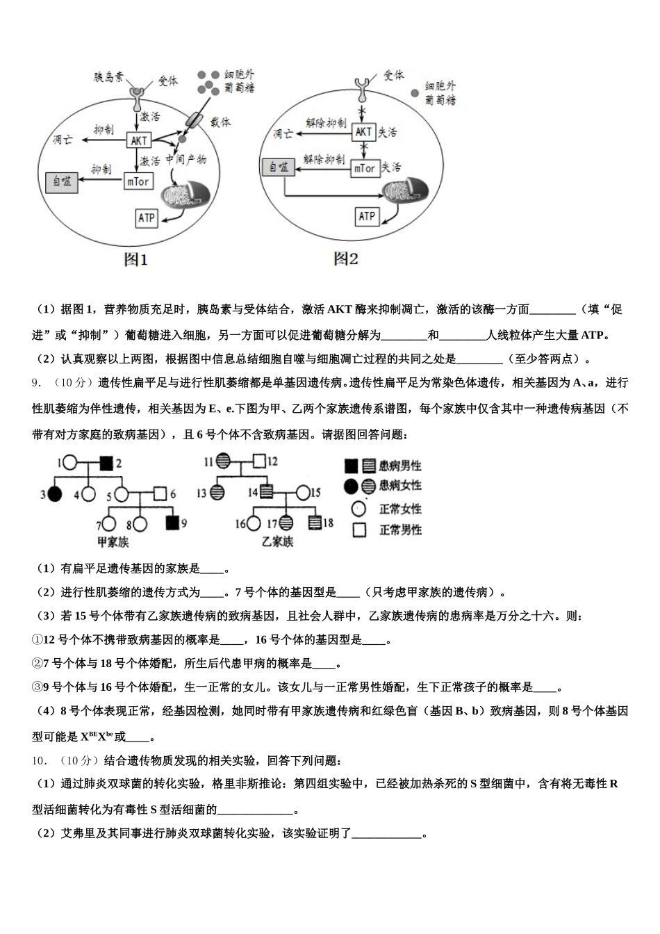 广东信宜市2025届生物高一第二学期期末学业质量监测试题含解析_第3页