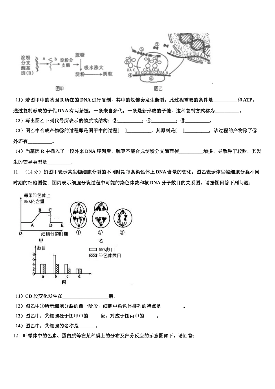 广东省汕头市潮南实验学校校2025届生物高一第二学期期末调研模拟试题含解析_第3页