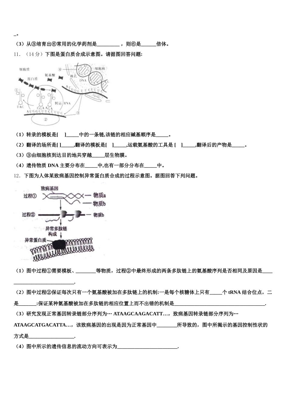 广东省潮州市2024-2025学年高一下生物期末学业质量监测模拟试题含解析_第3页