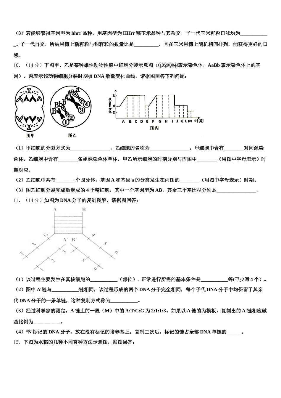 广东省佛山市超盈实验中学2025年高一生物第二学期期末学业水平测试试题含解析_第3页