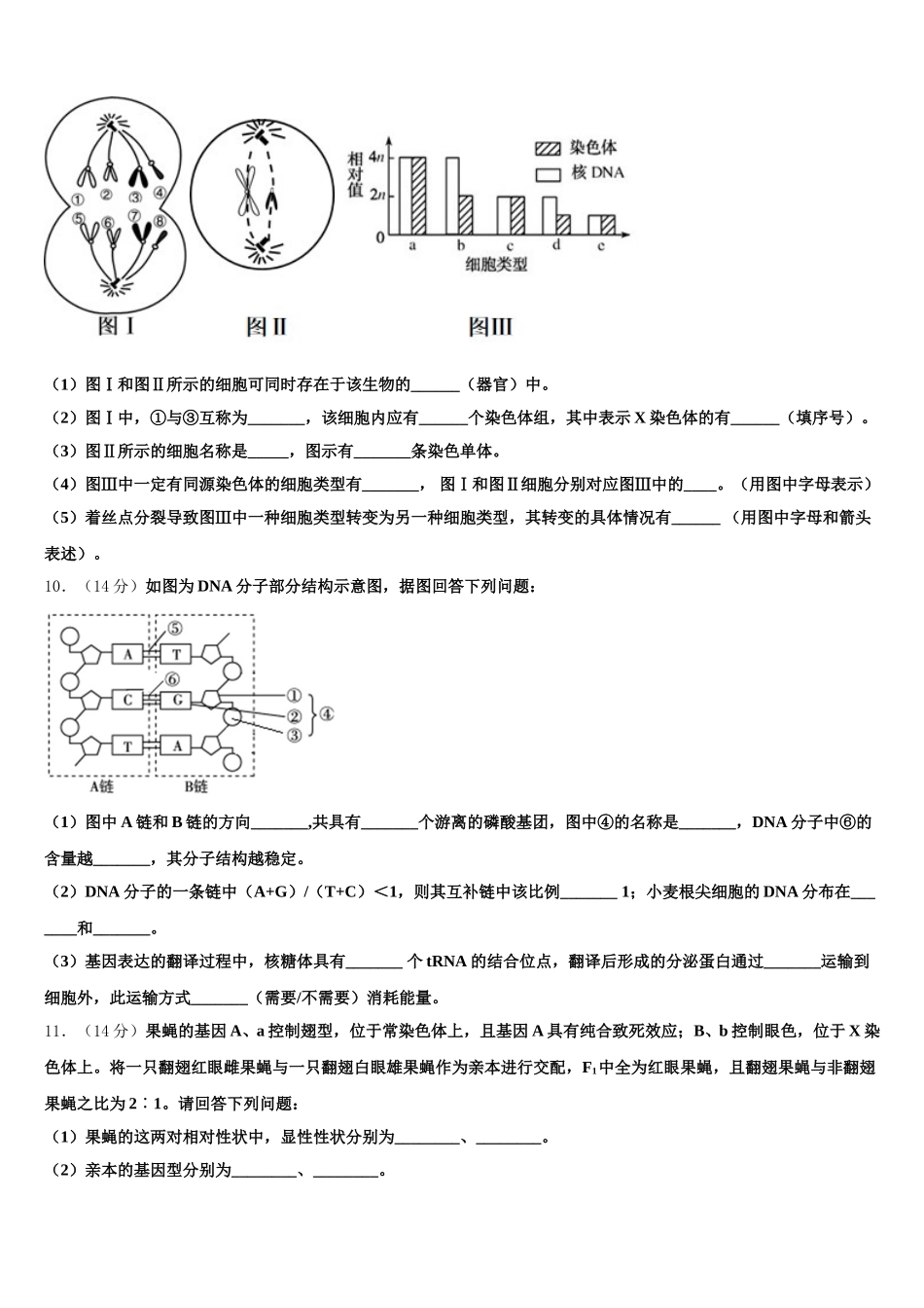 广东省深圳市翠园中学2025届生物高一下期末监测试题含解析_第3页