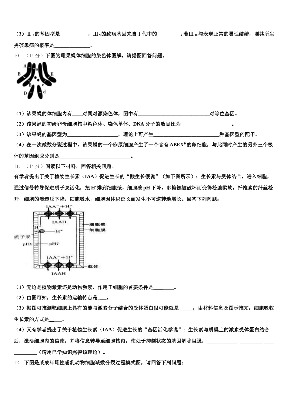 2024-2025学年广东省实验中学高一生物第二学期期末学业质量监测试题含解析_第3页