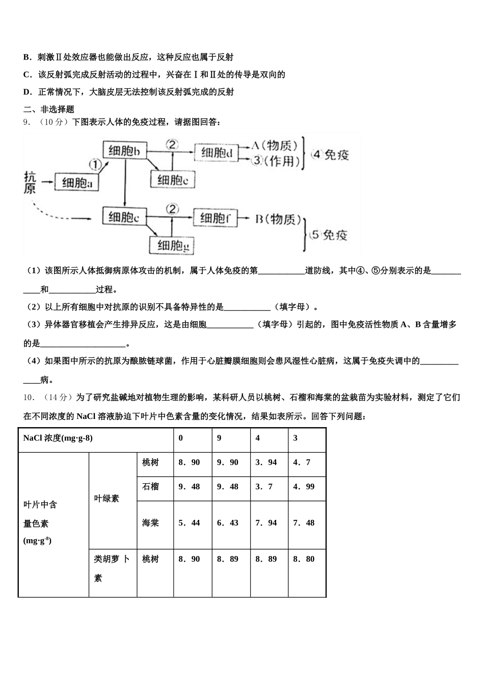 广东省深圳市深圳外国语学校2024-2025学年高一生物第二学期期末检测试题含解析_第3页