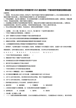 黑龙江省哈尔滨市师范大学附属中学2025届生物高一下期末教学质量检测模拟试题含解析