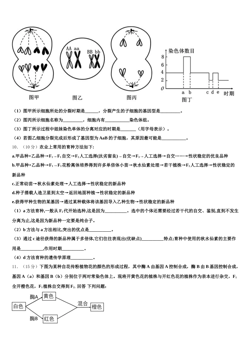 黑龙江省哈尔滨市香坊区第六中学校2025届生物高一下期末质量跟踪监视模拟试题含解析_第3页
