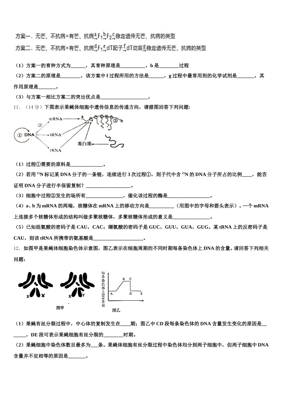 2025届黑龙江省望奎县第二中学高一生物第二学期期末复习检测模拟试题含解析_第3页