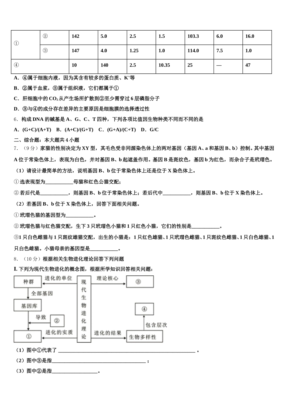 黑龙江省绥化七中2025届生物高一第二学期期末达标检测试题含解析_第2页