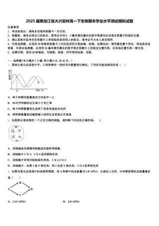 2025届黑龙江省大兴安岭高一下生物期末学业水平测试模拟试题含解析