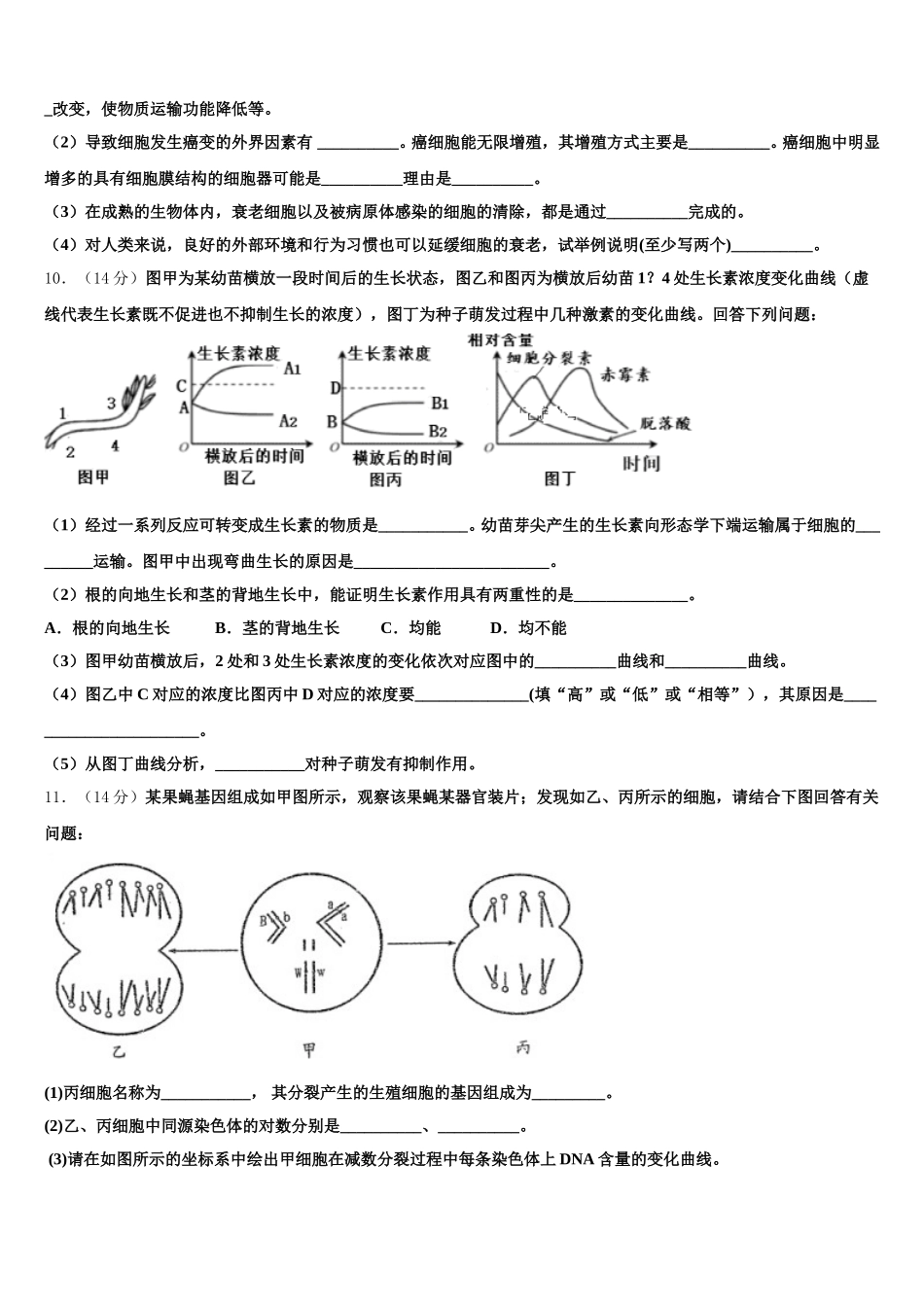 黑龙江省鸡西市一中2024-2025学年高一下生物期末联考模拟试题含解析_第3页