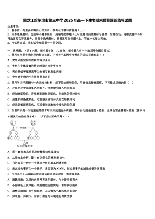 黑龙江哈尔滨市第三中学2025年高一下生物期末质量跟踪监视试题含解析