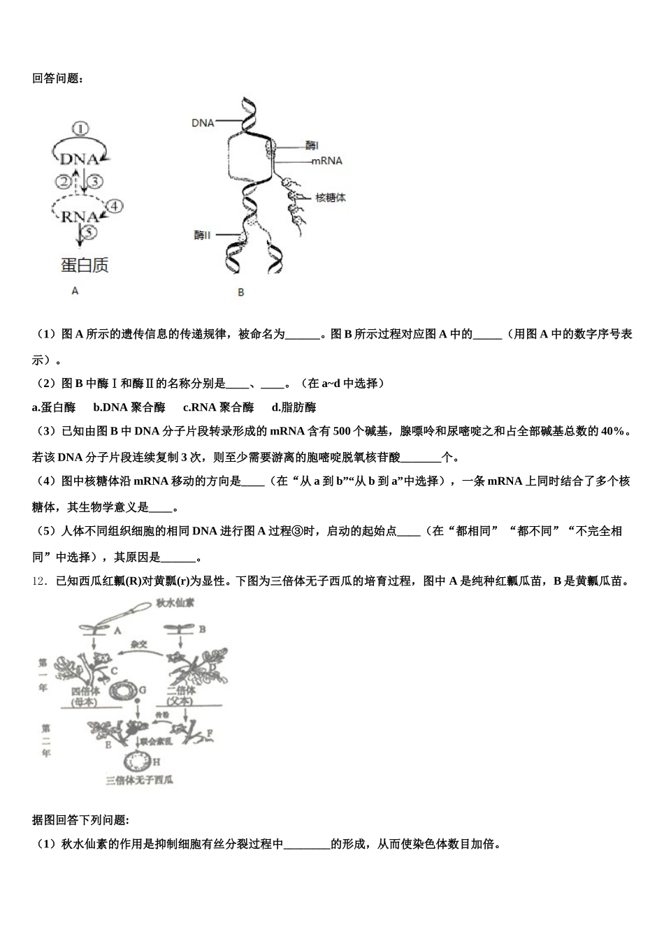 黑龙江省鸡东县第二中学2025年高一生物第二学期期末监测试题含解析_第3页