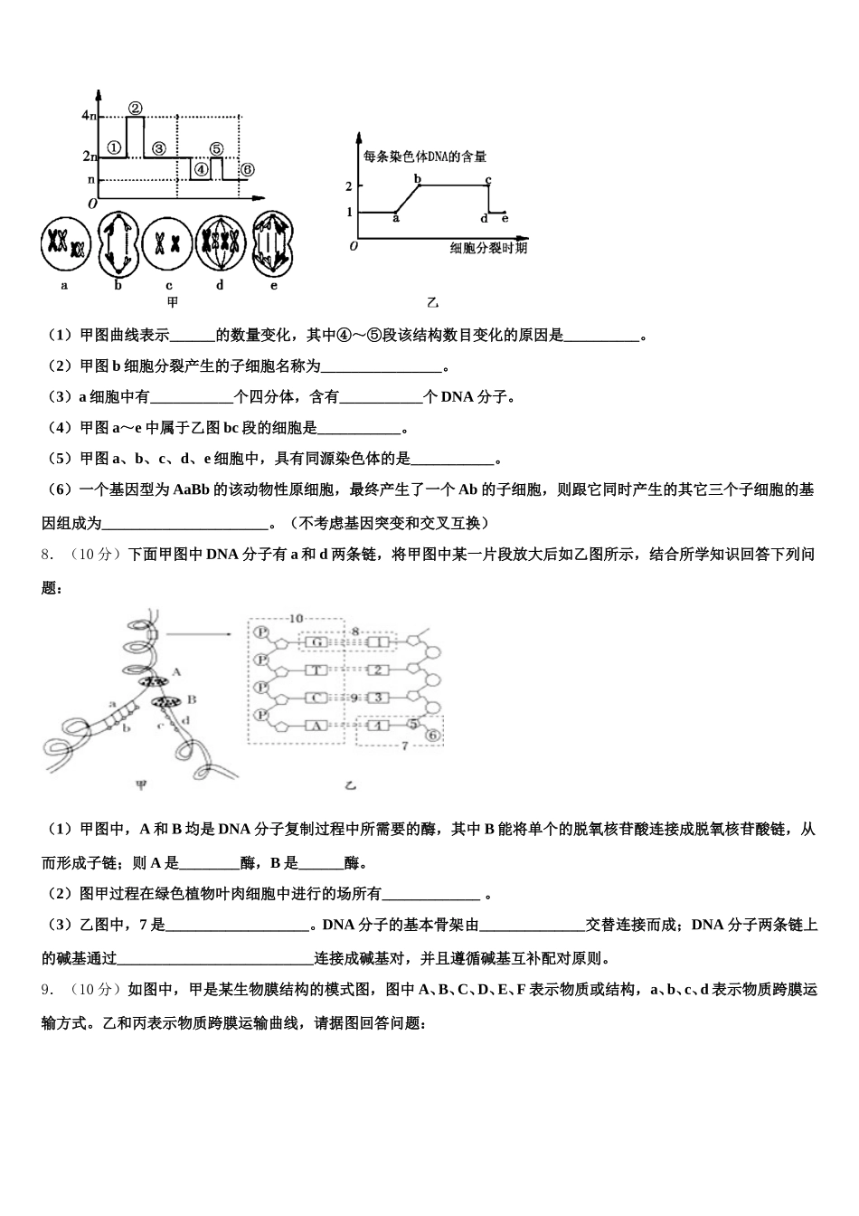 黑龙江省伊春市第一中学2025年高一生物第二学期期末调研模拟试题含解析_第2页