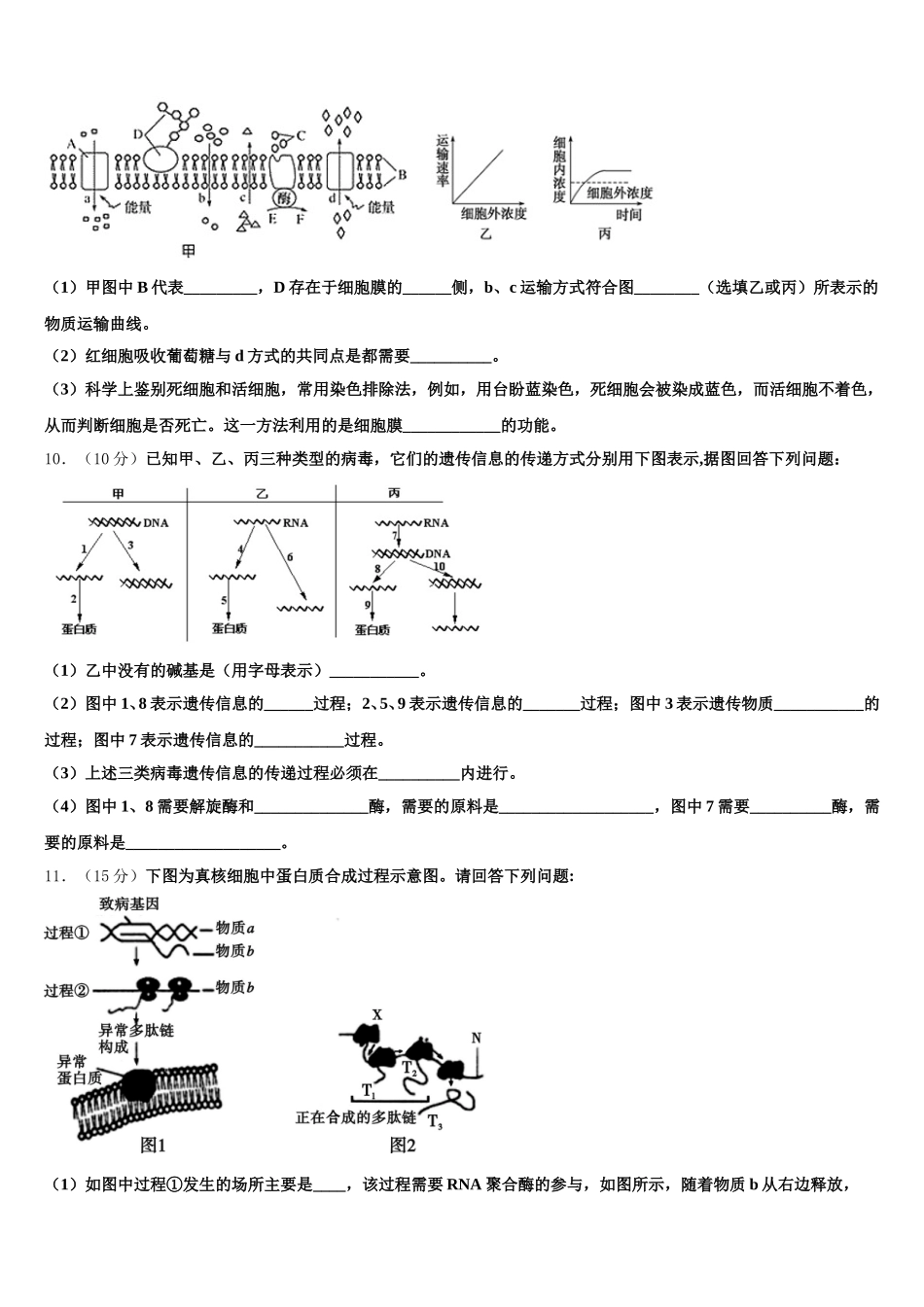 黑龙江省伊春市第一中学2025年高一生物第二学期期末调研模拟试题含解析_第3页