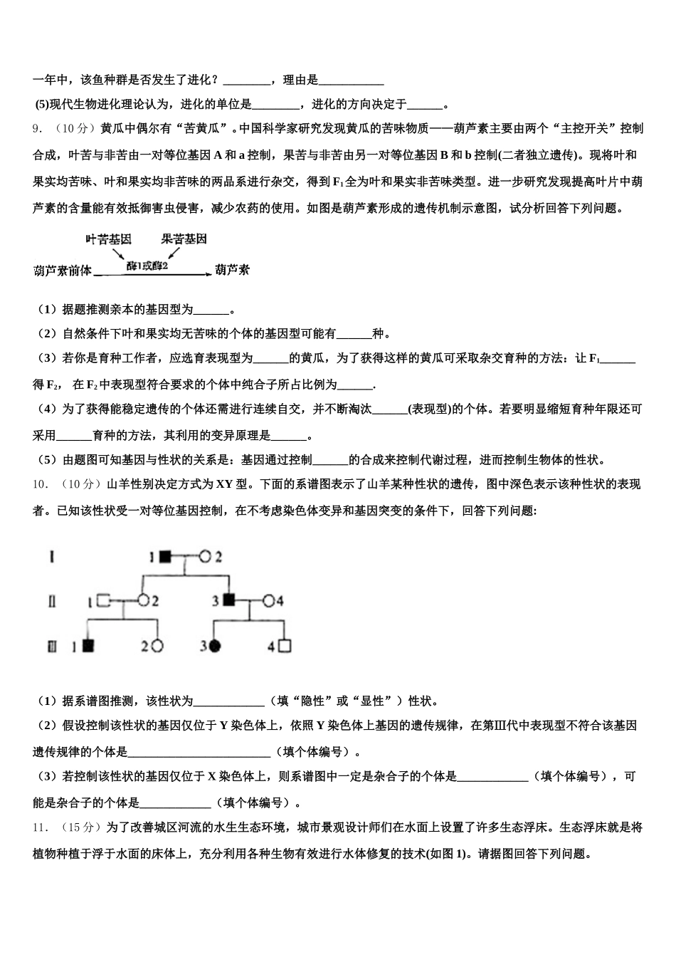 黑龙江省哈师大附中2025届生物高一下期末统考试题含解析_第3页