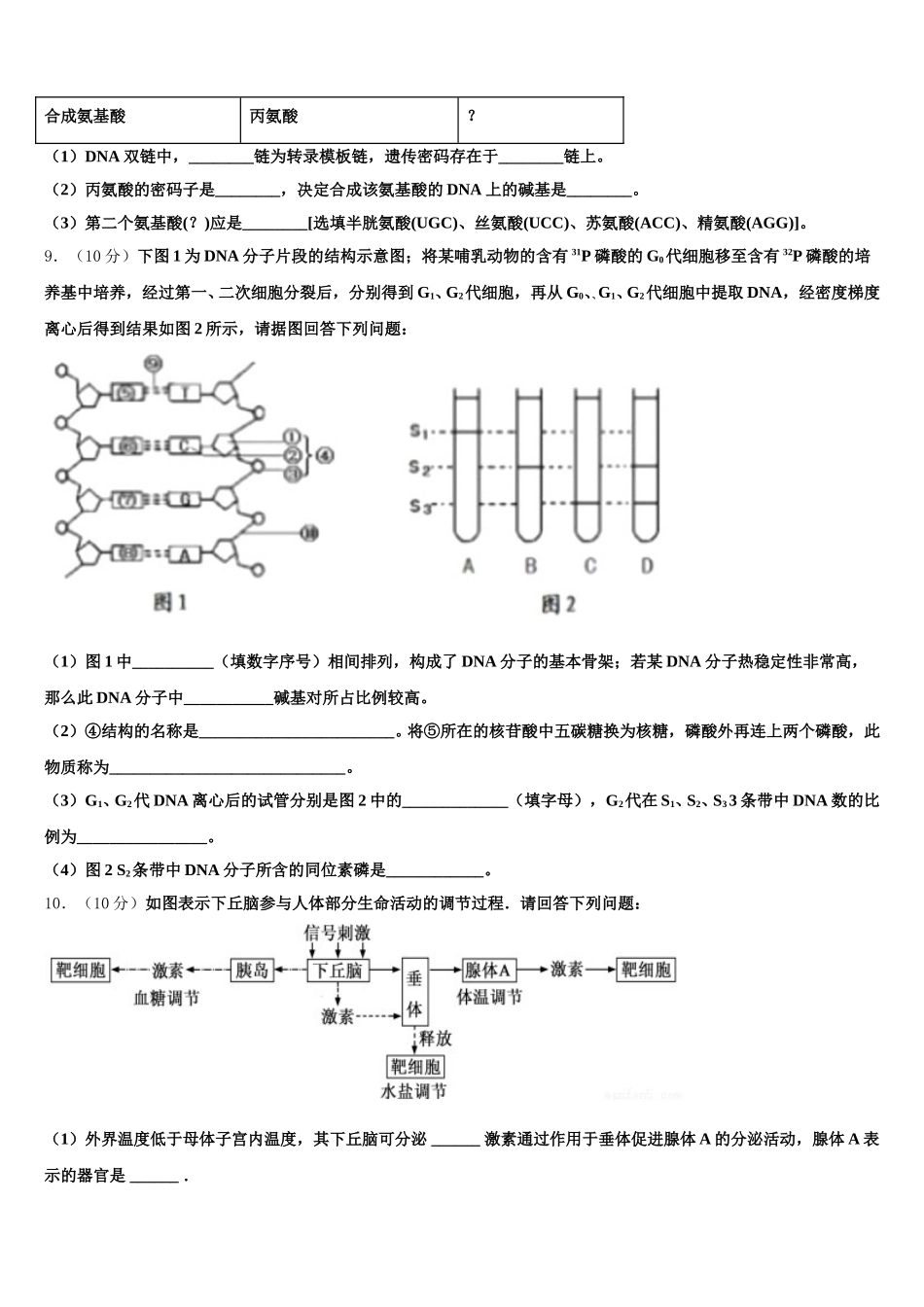 黑龙江省普通高等学校2024-2025学年生物高一下期末综合测试试题含解析_第3页