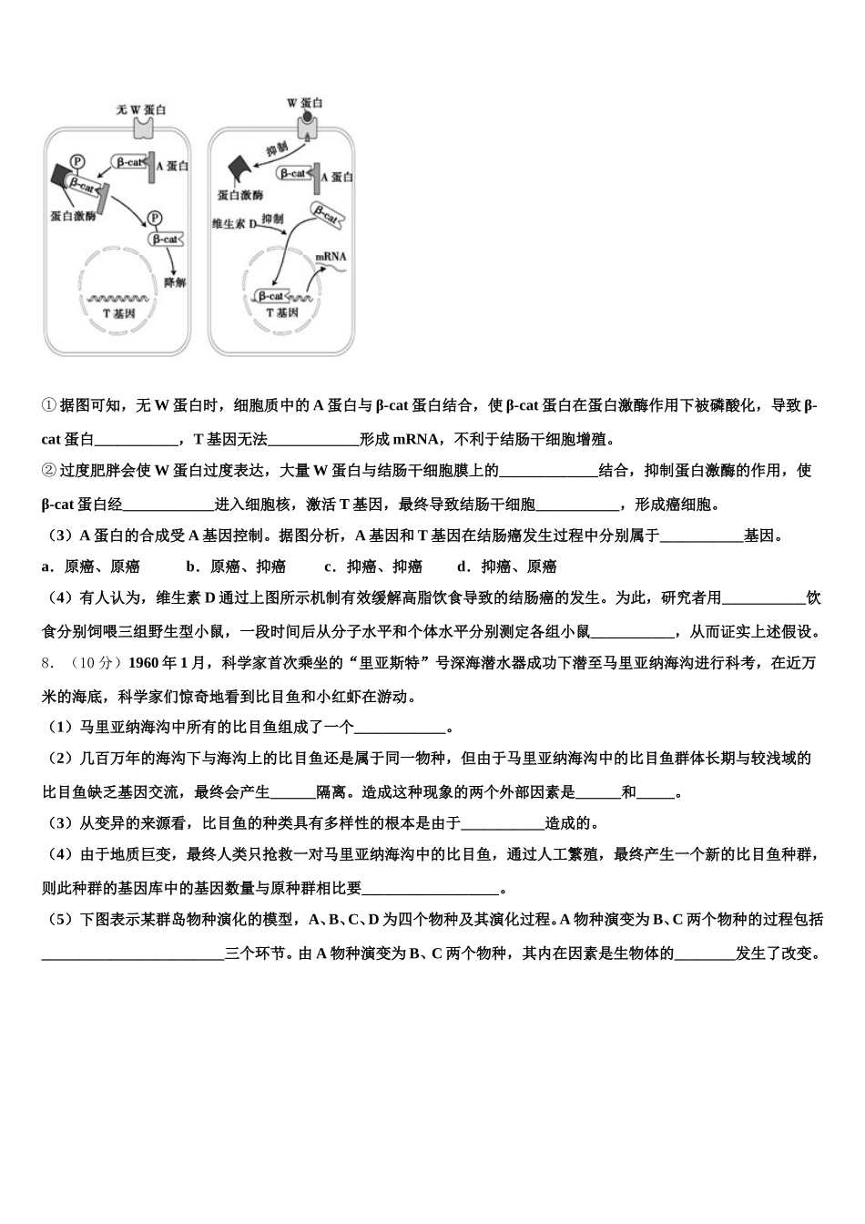 2025届黑龙江省绥化市望奎县第二中学生物高一第二学期期末质量跟踪监视试题含解析_第3页