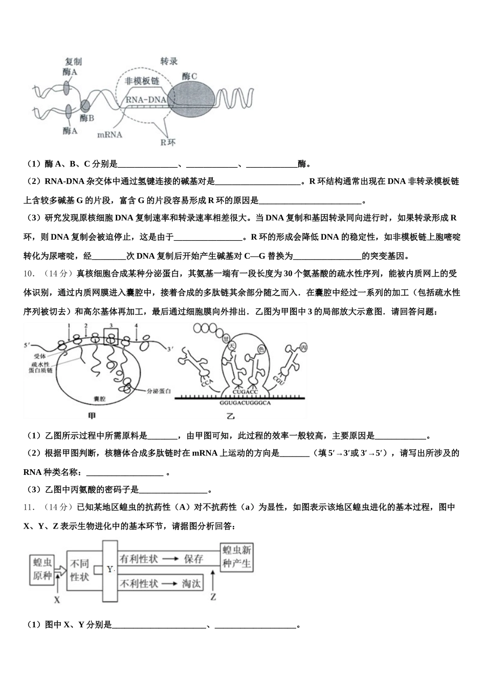 2024-2025学年黑龙江省尚志中学高一下生物期末学业水平测试模拟试题含解析_第3页