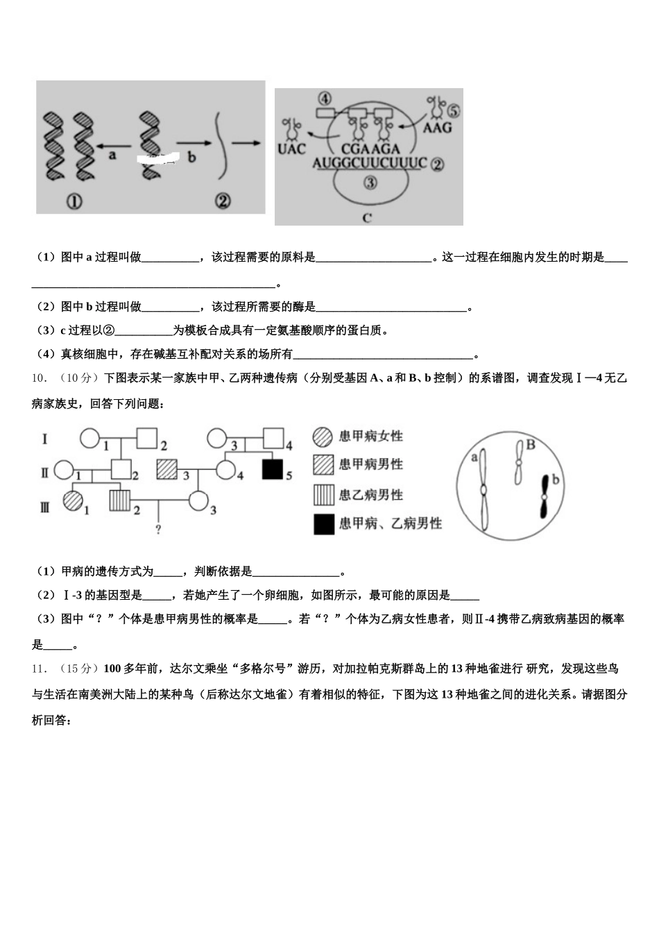 黑龙江省佳木斯市2025届高一生物第二学期期末学业质量监测试题含解析_第3页