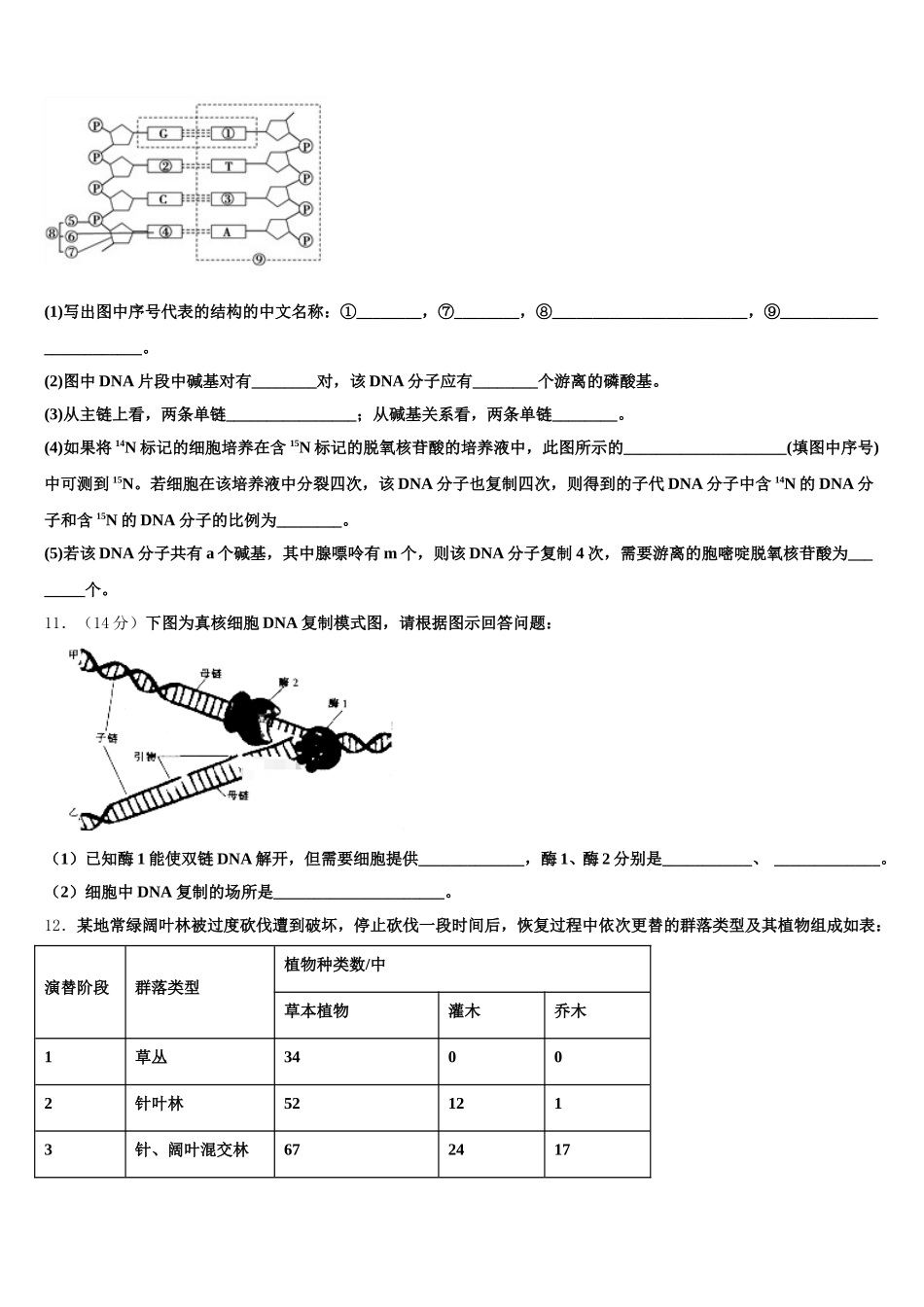 黑龙江省哈尔滨市呼兰区第一中学2025届高一下生物期末学业质量监测模拟试题含解析_第3页