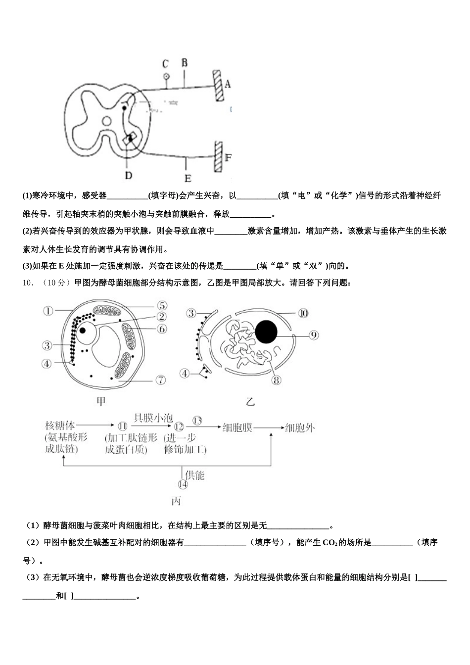 2024-2025学年黑龙江省大兴安岭漠河一中高一生物第二学期期末联考试题含解析_第3页