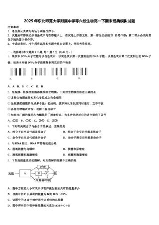 2025年东北师范大学附属中学等六校生物高一下期末经典模拟试题含解析