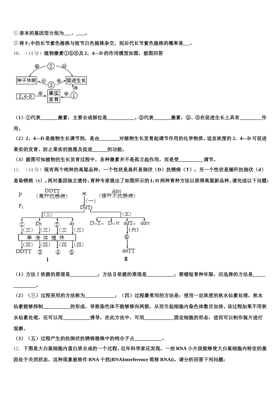 2024-2025学年陕西省兴平市西郊高级中学高一下生物期末达标测试试题含解析_第3页
