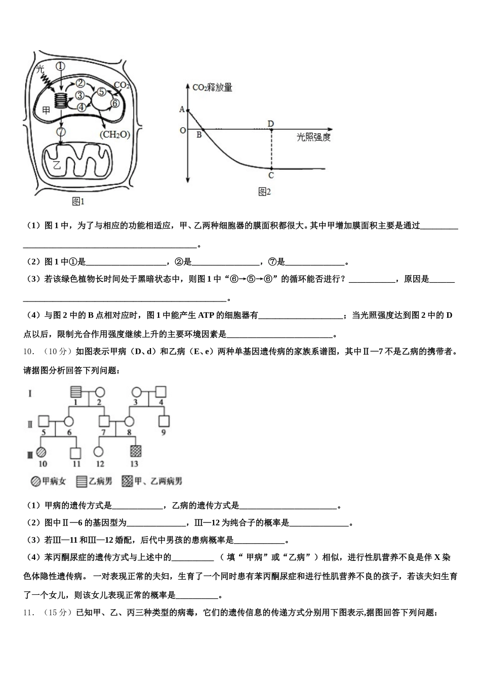 2025届安康市重点中学高一下生物期末统考试题含解析_第3页