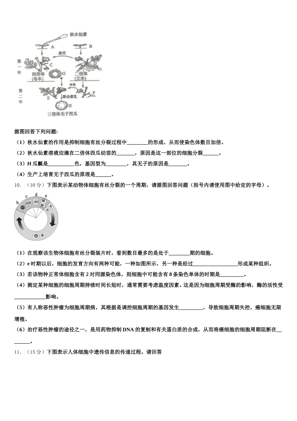 陕西省西安市高新一中2024-2025学年生物高一下期末综合测试试题含解析_第3页
