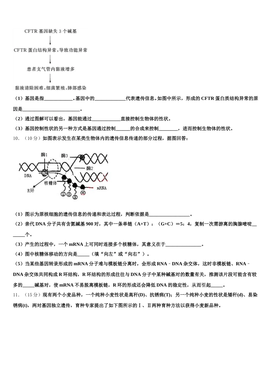 2024-2025学年陕西省商洛市生物高一下期末检测模拟试题含解析_第3页