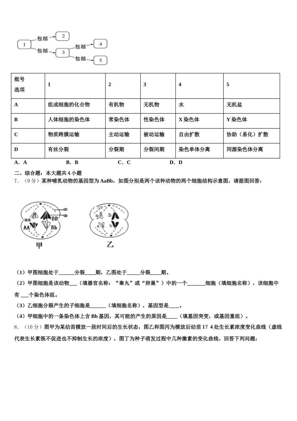 2025届陕西省西安市东仪中学生物高一下期末监测试题含解析_第2页