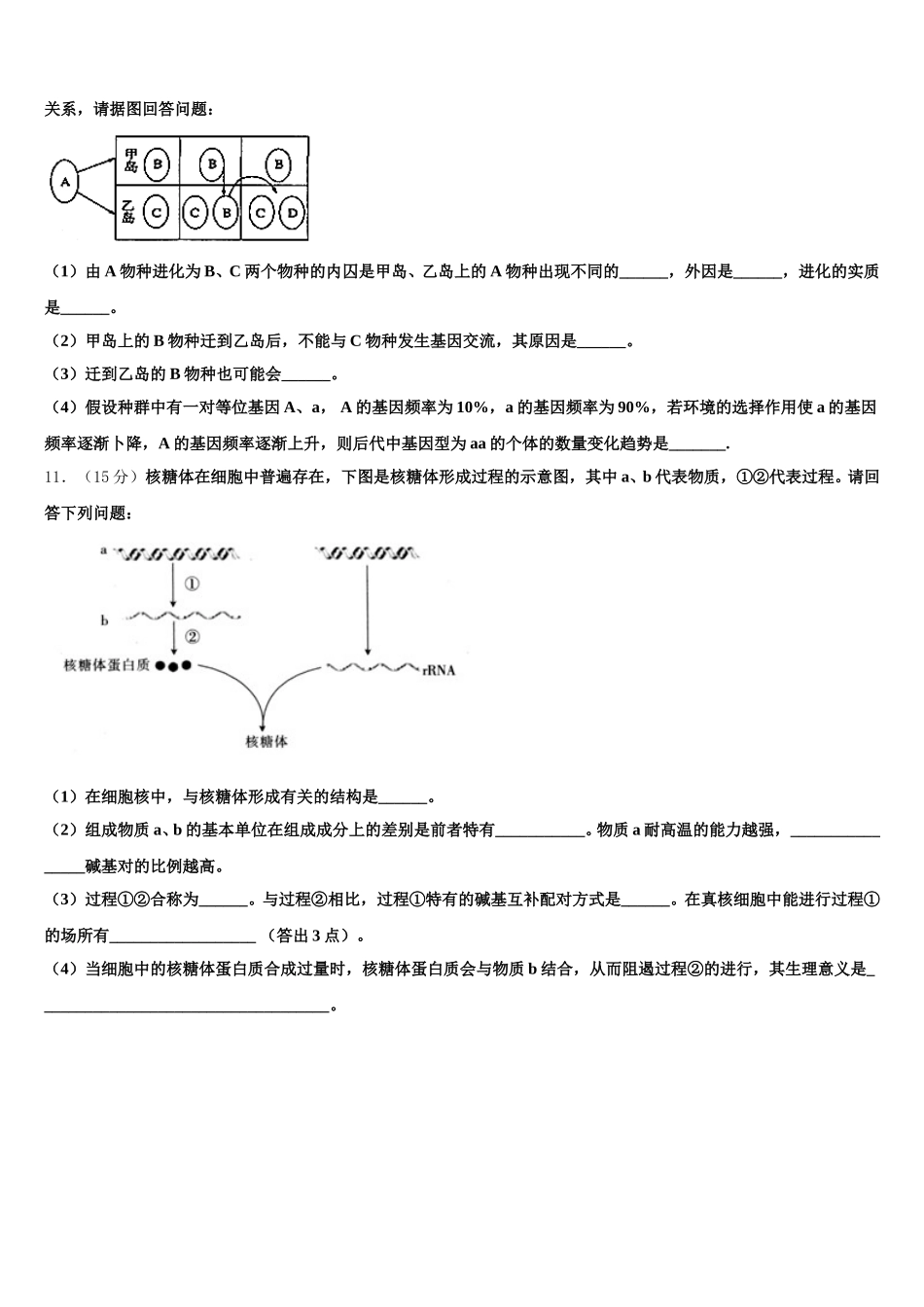 陕西省武功县长宁高级中学2025届生物高一第二学期期末复习检测模拟试题含解析_第3页