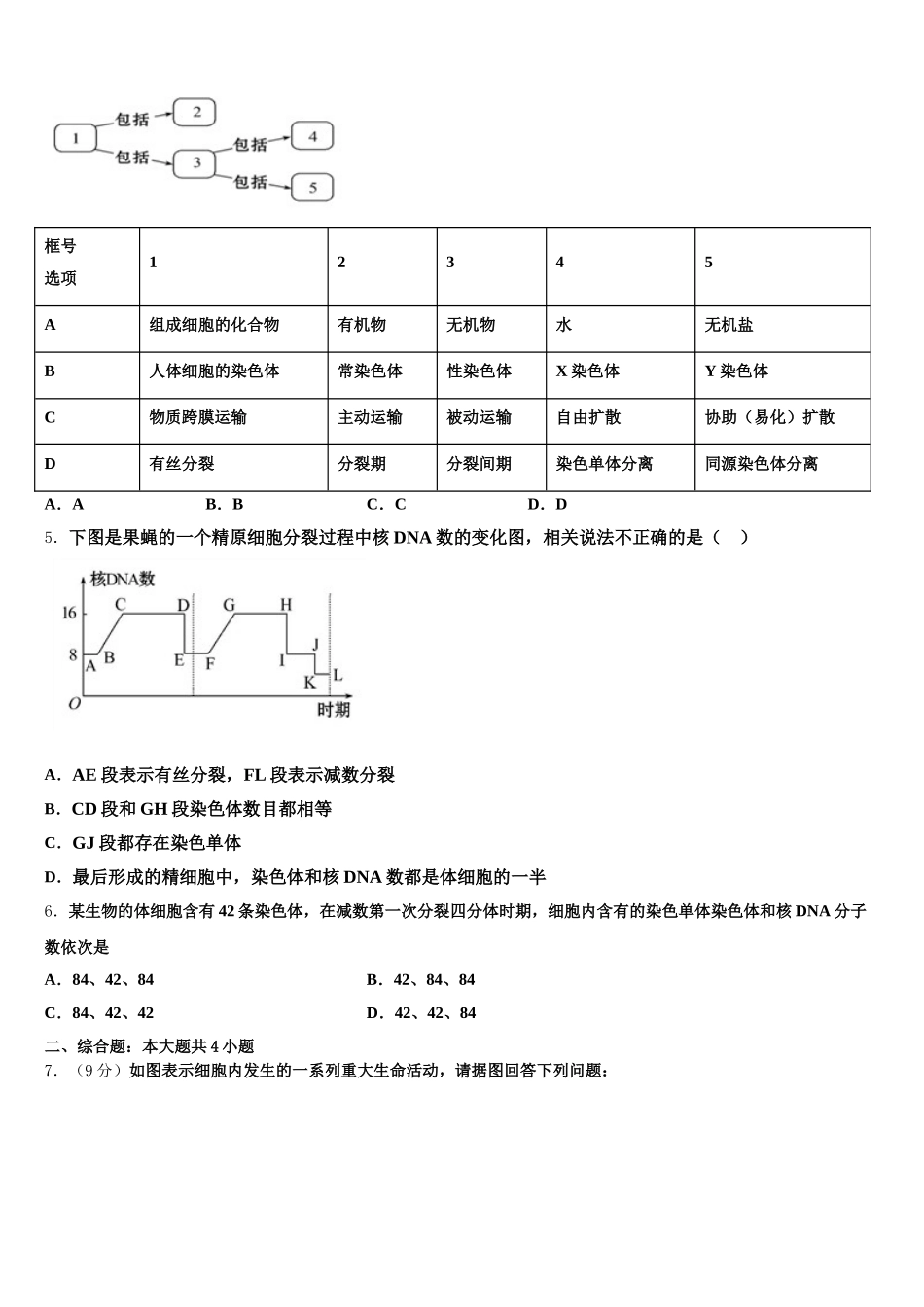 2025届陕西省榆林市横山区横山中学生物高一下期末检测试题含解析_第2页