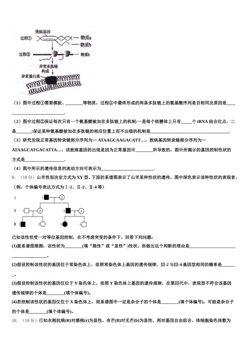 2024-2025学年陕西省西安电子科技中学高一下生物期末学业水平测试模拟试题含解析_第3页