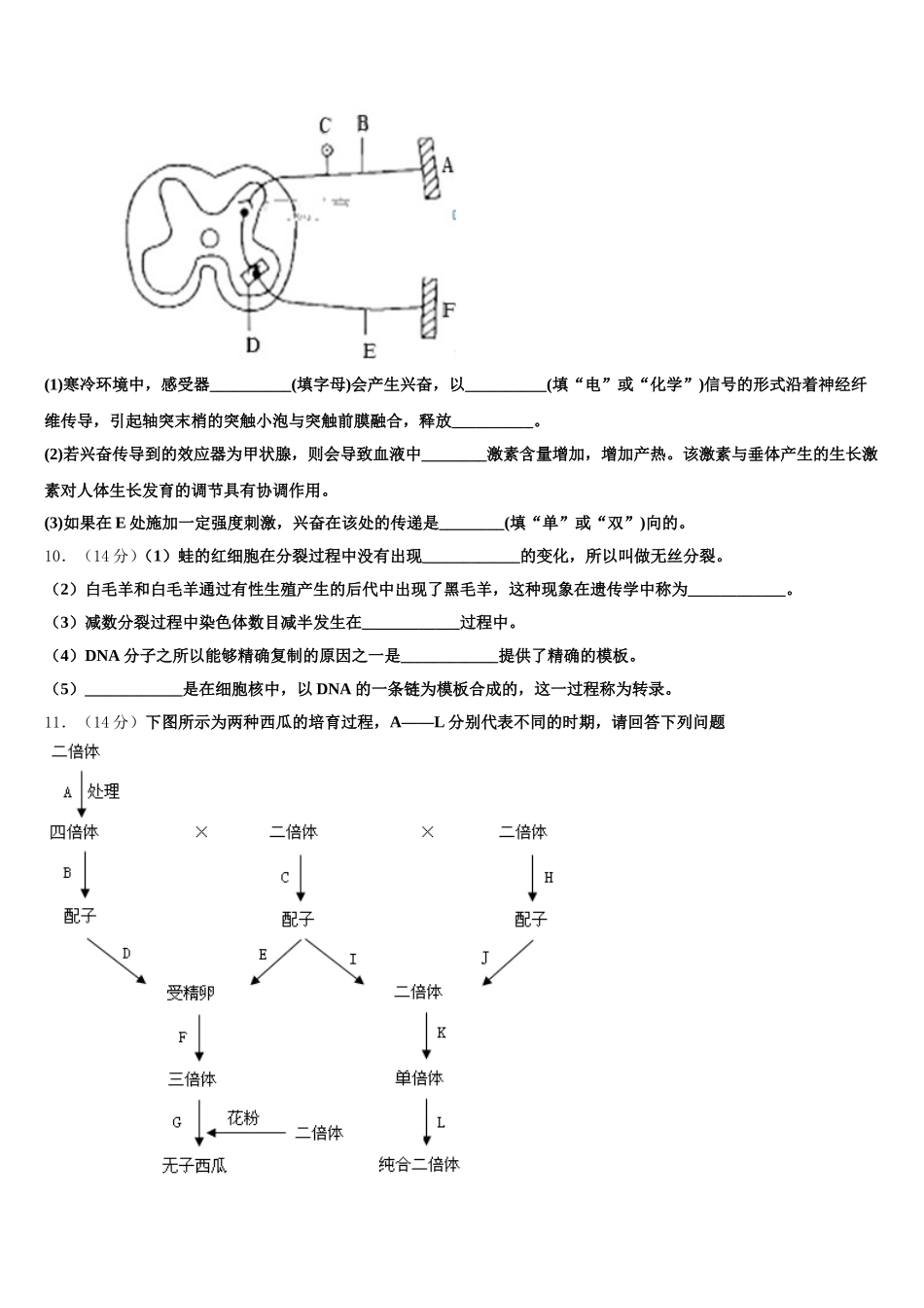 陕西省铜川市2025年高一生物第二学期期末检测试题含解析_第3页